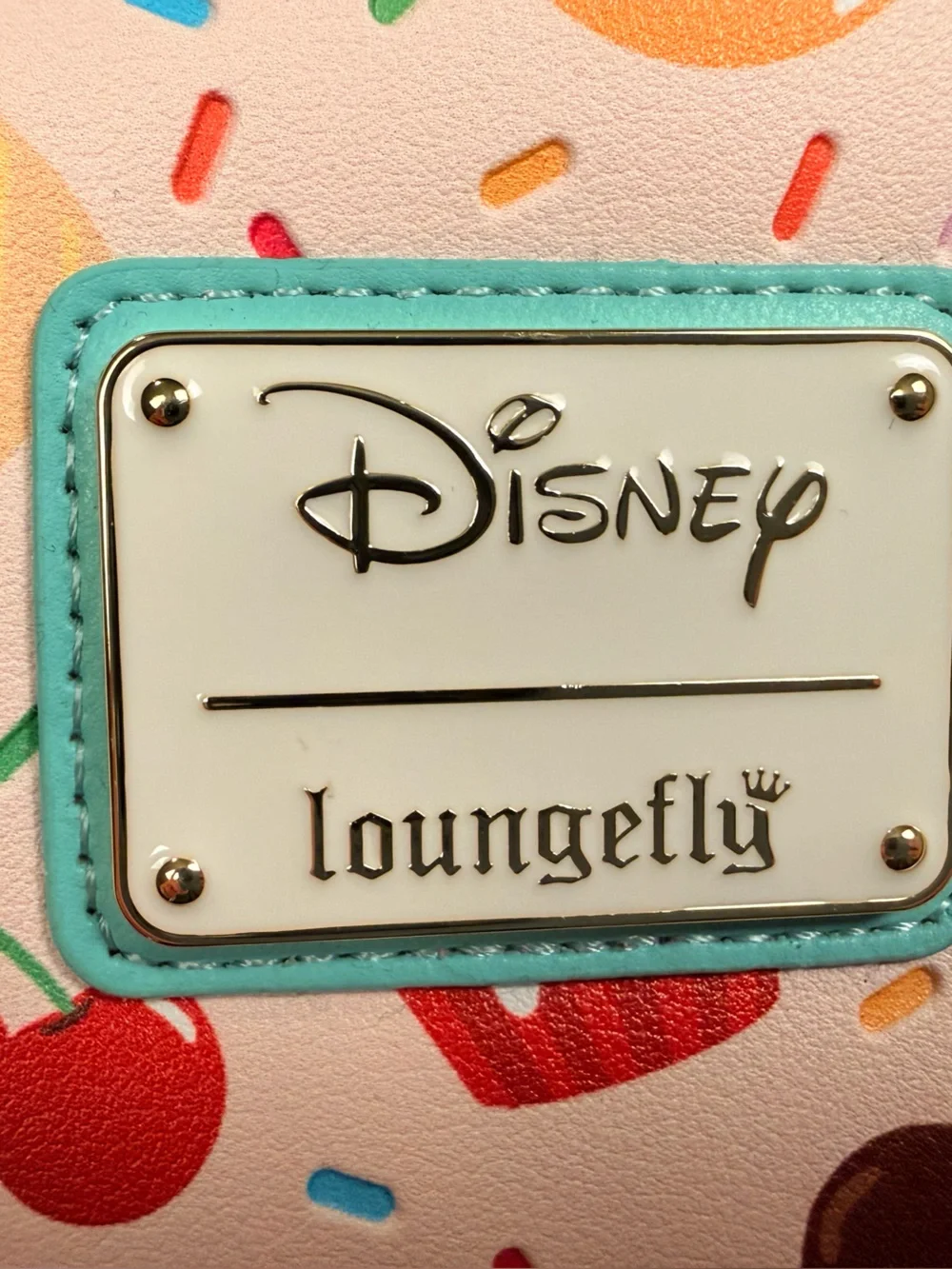 Loungefly Pink Disney Treats Zip-Around Wallet with Turquoise Trim